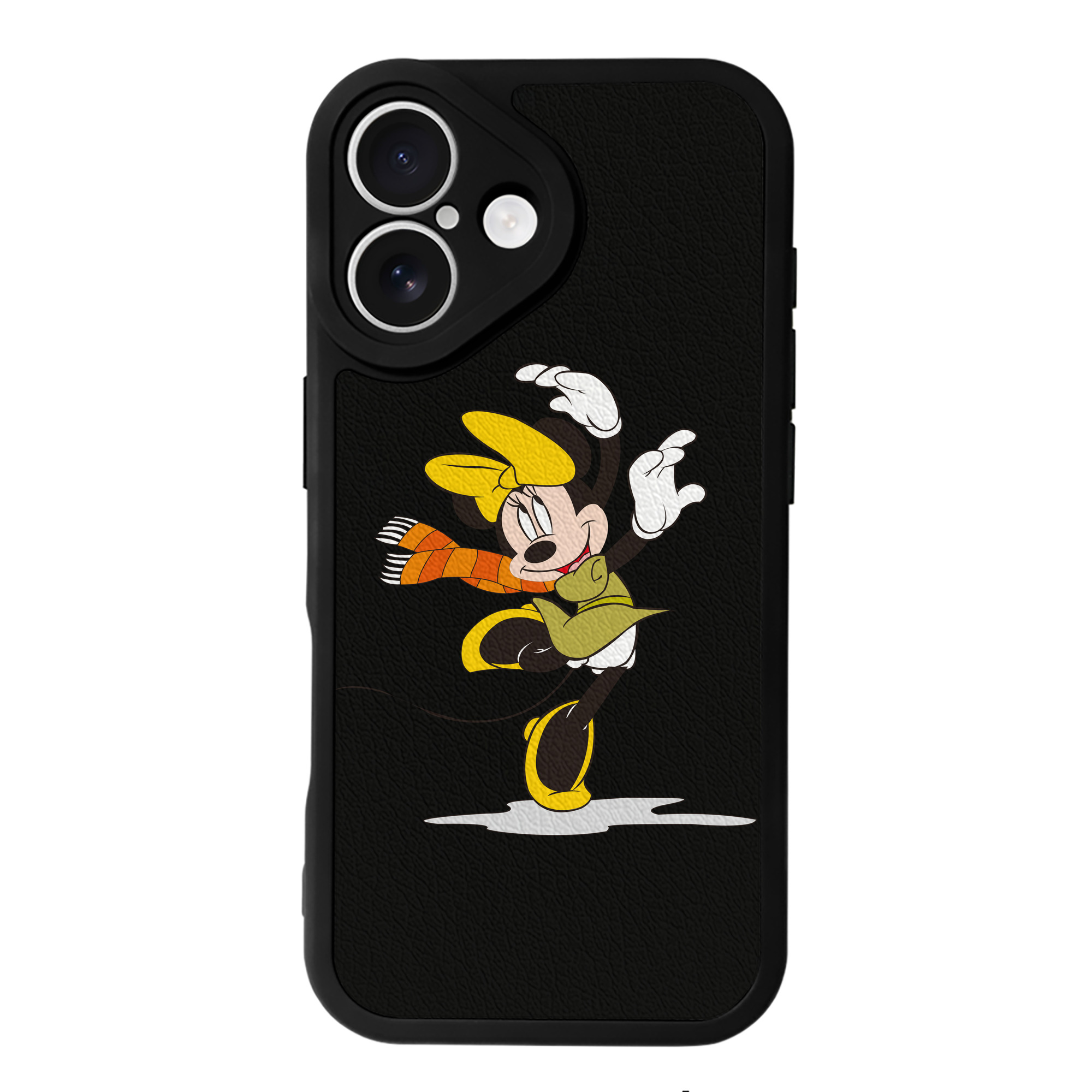 （画像用） ミッキーマウス Mickey Mouse 【iPhone 16シリーズ対応】シリコンスマホケース（レザー調） 材質：シリコン